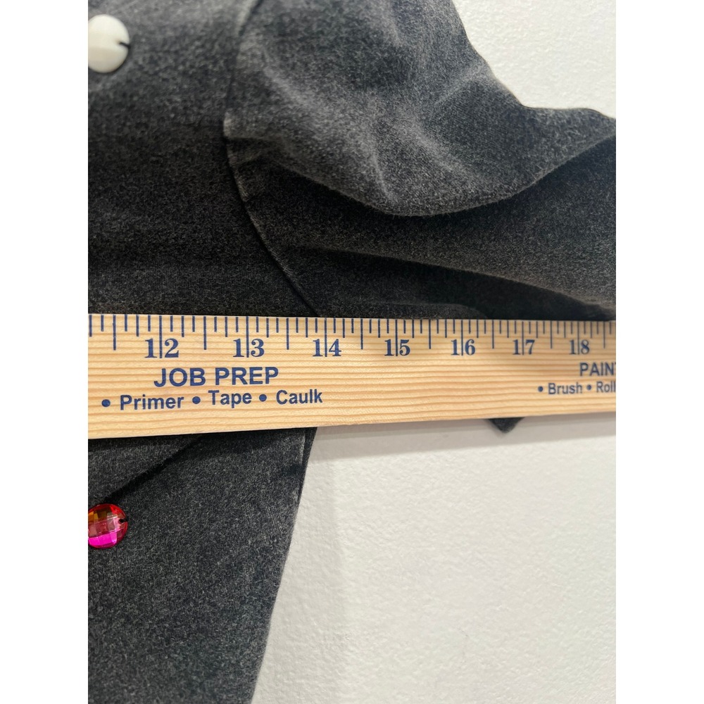 Silence + Noise Crop Top Womens XS Black Acid Wash Embellished Rhinestone - Picture 5 of 11